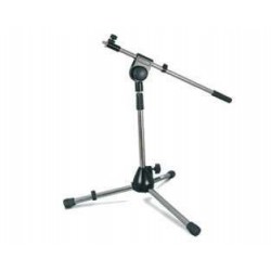 Pie de microfono con jirafa enano color cromado SH2506