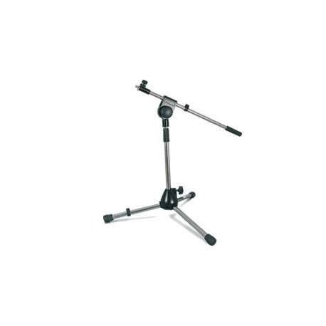 Pie de microfono con jirafa enano color cromado SH2506