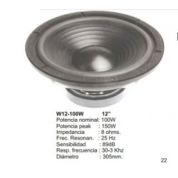 Altavoz woofer 12' 100W redondo